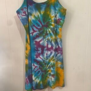 Colorful Tie-Dye Sleeveless Dress
